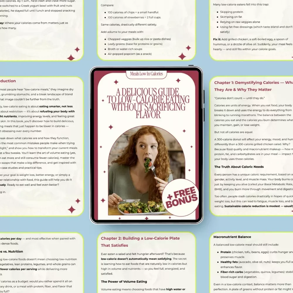 A Delicious Guide to Low-Calorie Eating Without Sacrificing Flavor | Ebook for Meals Low in Calories | Simple Meal Planning & Flavor-First Healthy Cooking