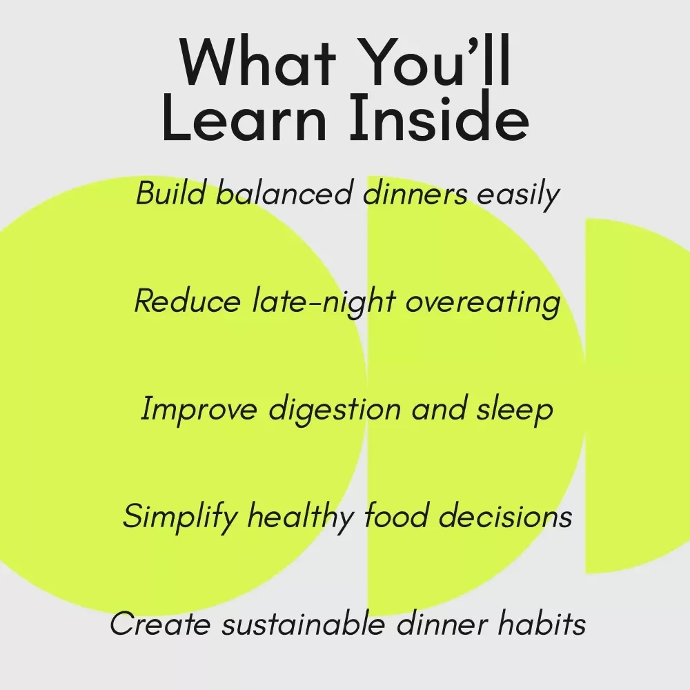 Eat Smart at Night for a Healthier Tomorrow – Dinner Diet Food Guide for Balanced Evenings, Smart Eating & Long-Term Wellness (Digital Download)