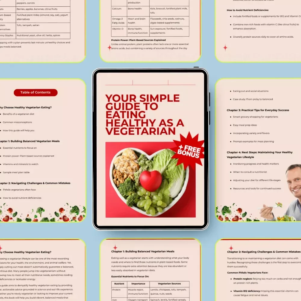 Your Simple Guide: How to Eat Healthy as a Vegetarian – Easy Digital Guide for Balanced Plant-Based Meals