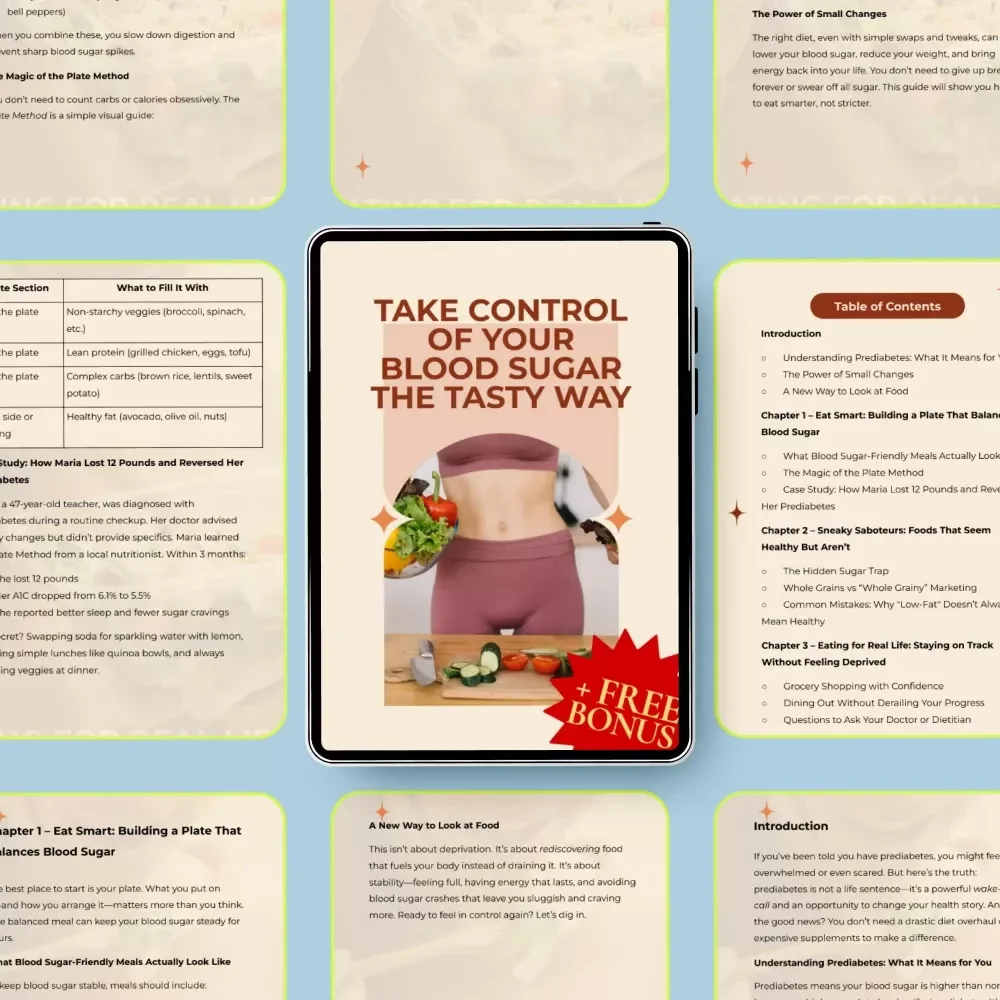 Take Control of Your Blood Sugar the Tasty Way | Prediabetes-Friendly Nutrition Guide, Easy Meal Planning eBook, Healthy Eating for Blood Sugar Balance Digital Download