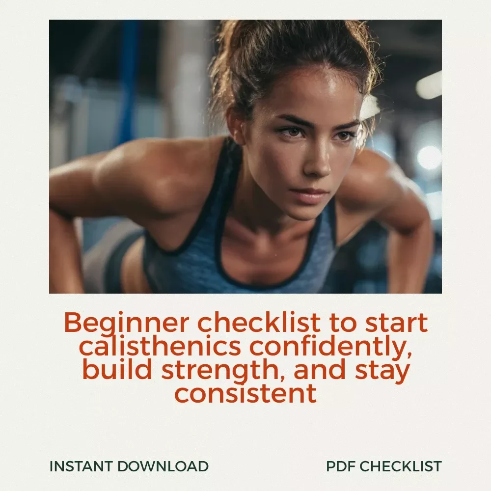Stronger With Every Rep Beginner’s Calisthenics Checklist | Simple At-Home Bodyweight Fitness Plan | calisthenics routine beginner