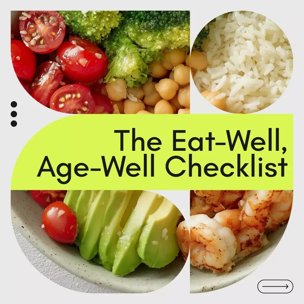 The Eat-Well, Age-Well Checklist | Healthy Aging Nutrition Guide, Longevity Food Checklist, Plant-Based Eating Planner, Mindful Eating & Wellness Digital Download