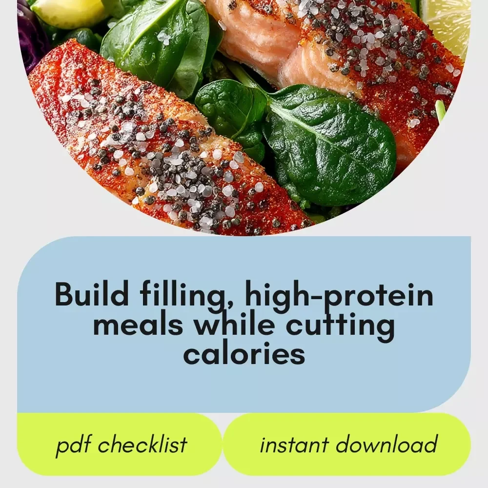 Your High Protein Low Calorie Daily Blueprint – High Protein Low Calorie Meal Planning Guide, Digital Download eBook & Checklist for Fat Loss, Simple Nutrition Blueprint
