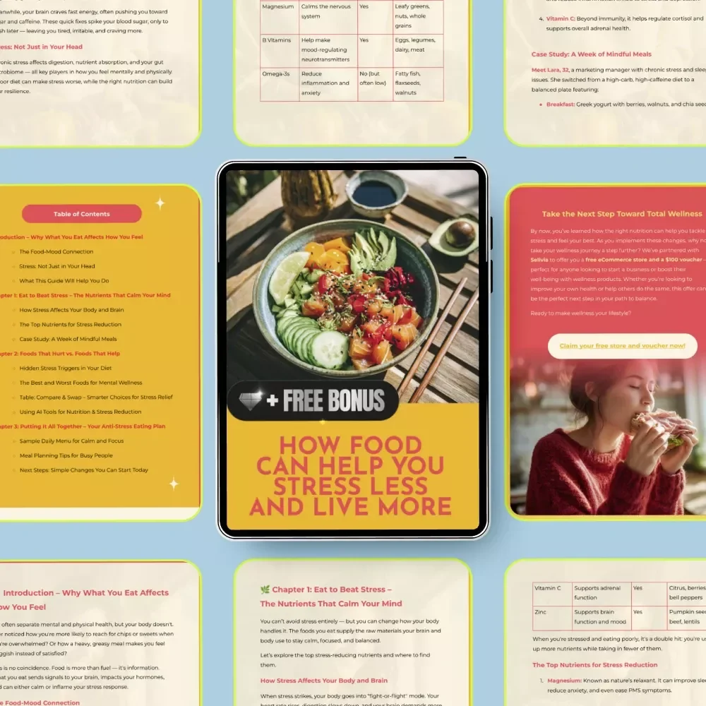 How Food Can Help You Stress Less and Live More – A Practical Guide to Nutrition and Stress Reduction for Calm, Focus & Everyday Balance