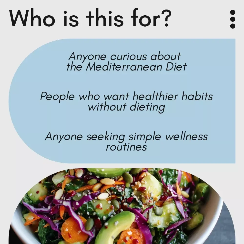 A Delicious Path to Wellness with the Mediterranean Diet | Digital Mediterranean Diet Guide, Meal Plans & Lifestyle eBook