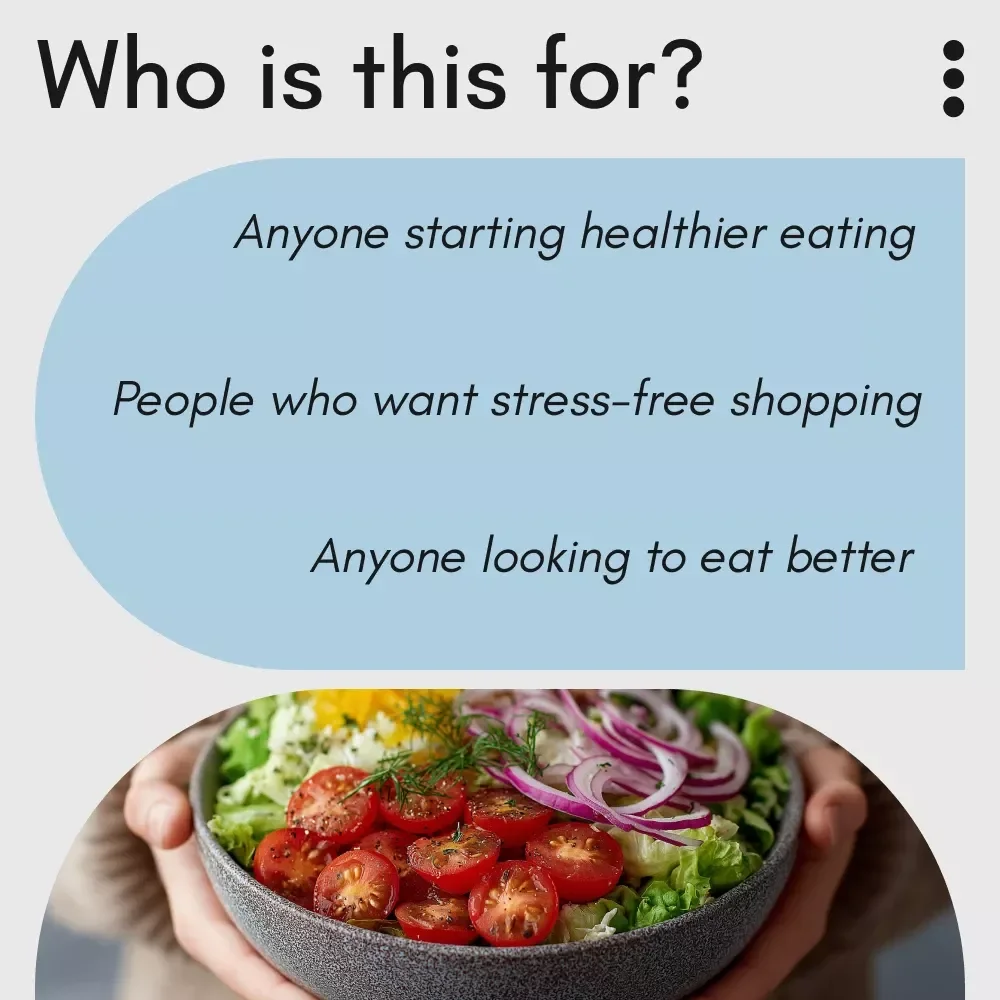 Fresh Start Grocery Guide for Healthy Eating Made Simple | Healthy Grocery List Planner, Smart Shopping Guide, Meal Planning eBook, Digital Download