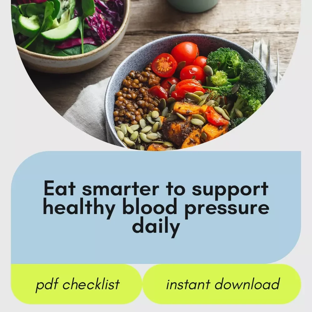 The Eat Well, Live Stronger Checklist – Blood Pressure Wellness Guide, Low Sodium Eating, DASH Diet Support, Healthy Grocery & Meal Planning Digital Download
