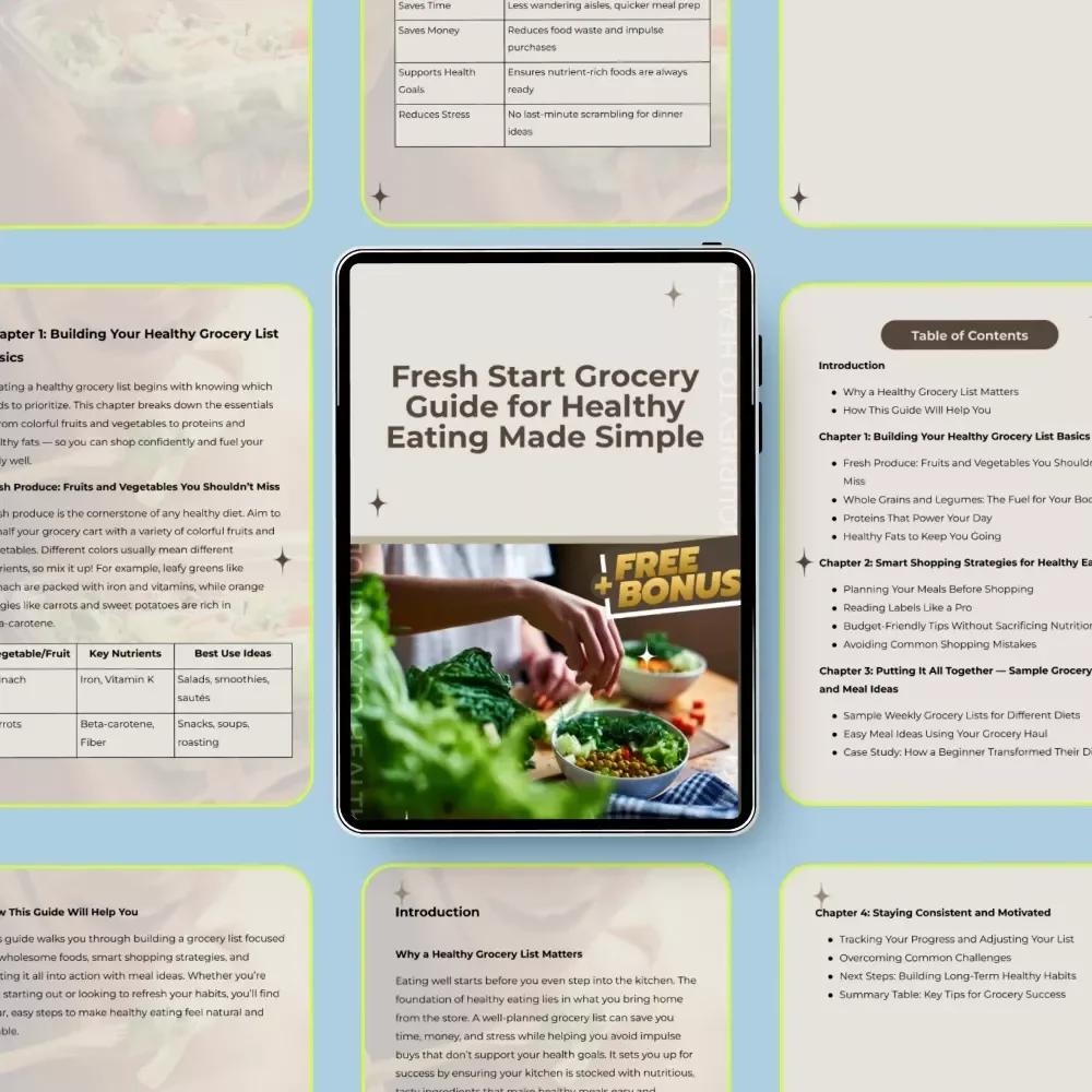 Fresh Start Grocery Guide for Healthy Eating Made Simple | Healthy Grocery List Planner, Smart Shopping Guide, Meal Planning eBook, Digital Download