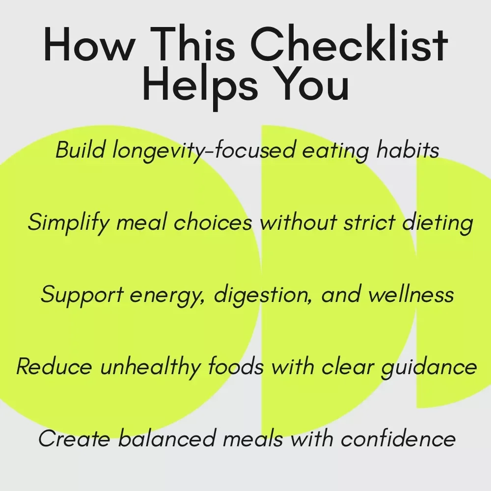 The Eat-Well, Age-Well Checklist | Healthy Aging Nutrition Guide, Longevity Food Checklist, Plant-Based Eating Planner, Mindful Eating & Wellness Digital Download