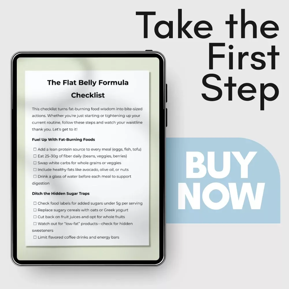 The Flat Belly Formula Checklist | Flat Belly Checklist, Fat-Burning Foods Guide, Simple Meal Planning, Weight Loss Digital Download