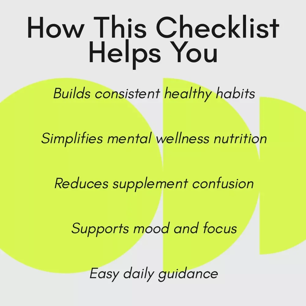 The Mental Wellness Vitamin Checklist – Important Vitamins for Mental Health, Daily Nutrition & Mood Support Digital Checklist