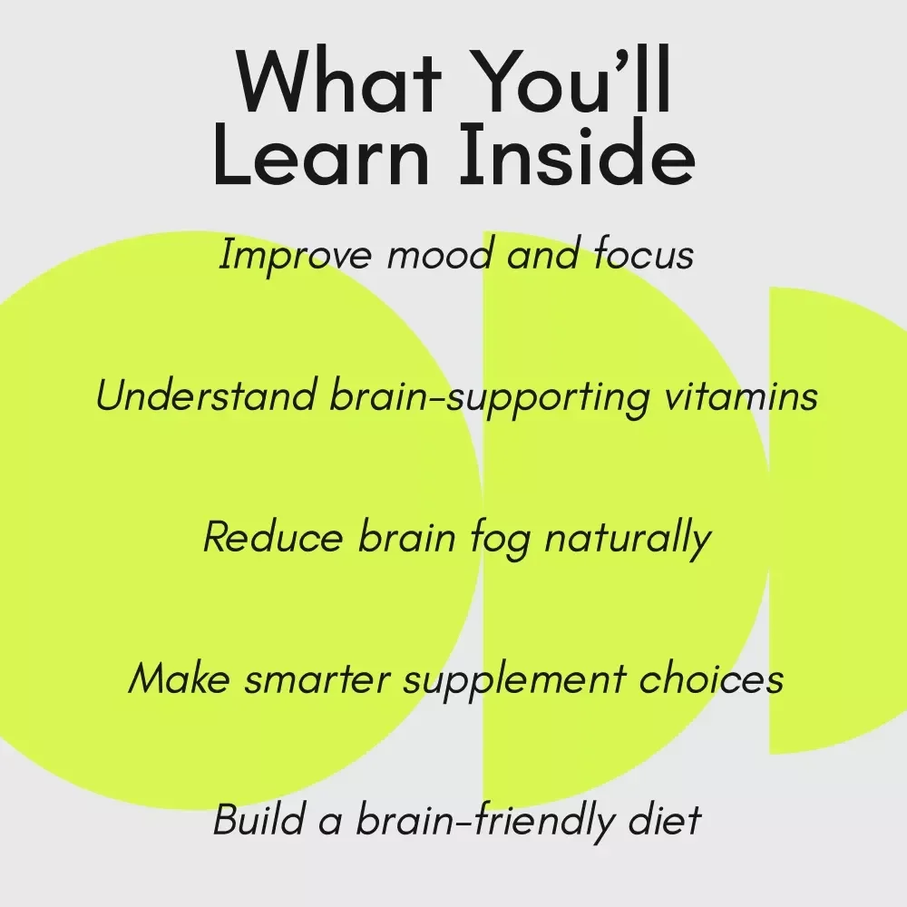 The Essential Vitamins That Support Mental Health – Digital Guide to Important Vitamins for Mental Health, Brain Health Nutrition, Mental Wellness Checklist & eBook Download