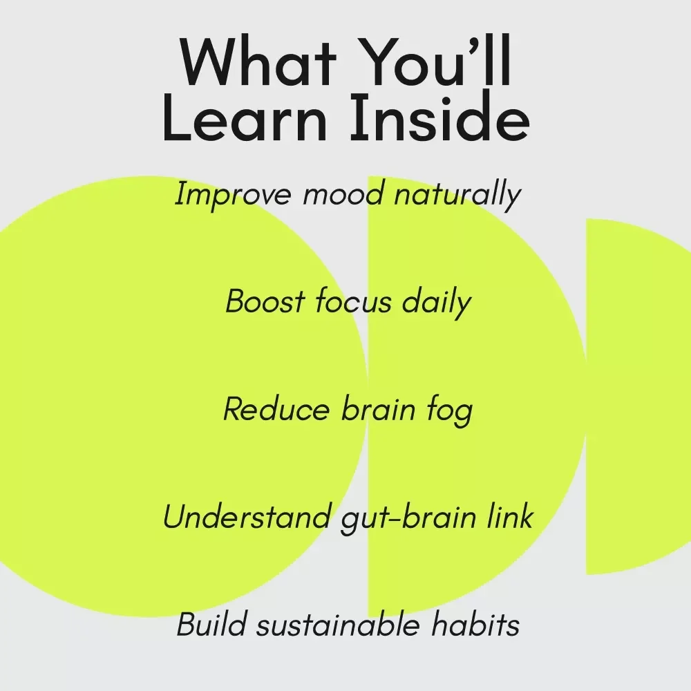 How Diet Shapes Your Mood, Focus & Mental Well-being | Diet and Mental Health eBook | Brain & Gut Health Guide | Nutrition for Mood, Focus & Emotional Balance