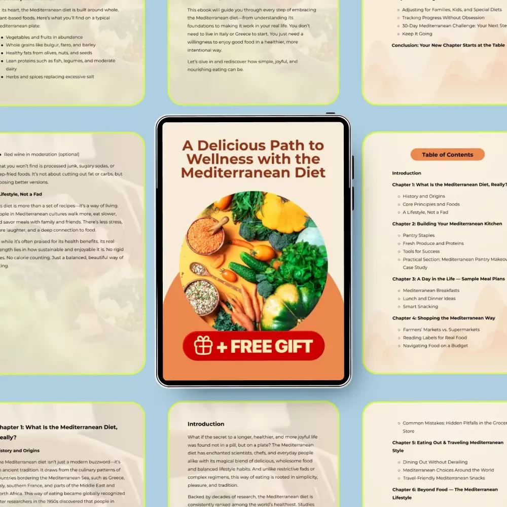 A Delicious Path to Wellness with the Mediterranean Diet | Digital Mediterranean Diet Guide, Meal Plans & Lifestyle eBook