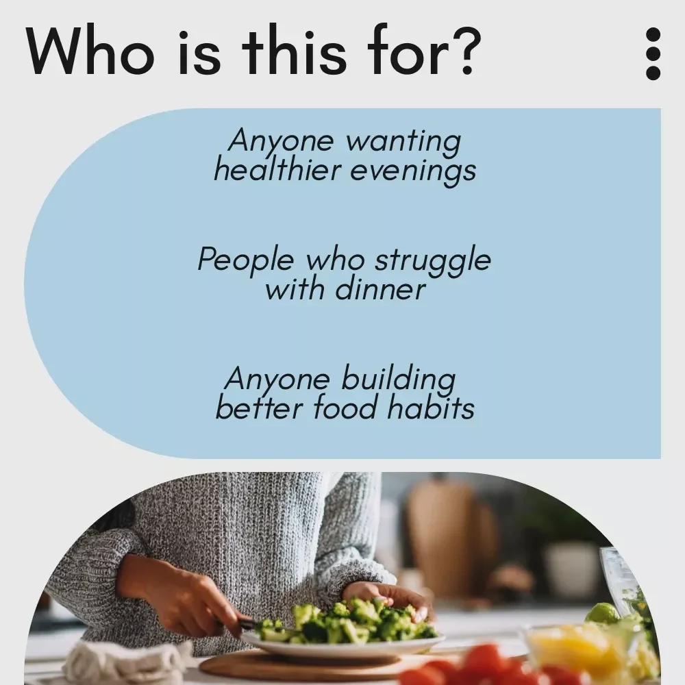 Eat Smart at Night for a Healthier Tomorrow – Dinner Diet Food Guide for Balanced Evenings, Smart Eating & Long-Term Wellness (Digital Download)