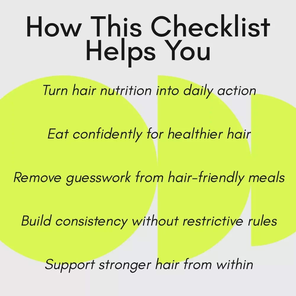 The Ultimate Checklist to Feed Your Hair from the Inside Out | Hair Nutrition Checklist, Hair Growth Support, Digital Download for Healthy Hair