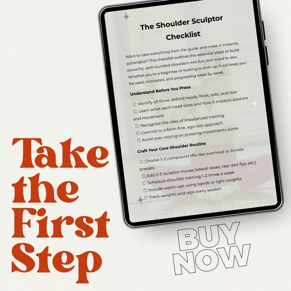 The Shoulder Sculptor Checklist – Best Shoulder Workout Routine Planner, Actionable Shoulder Training Checklist, Digital Fitness Download