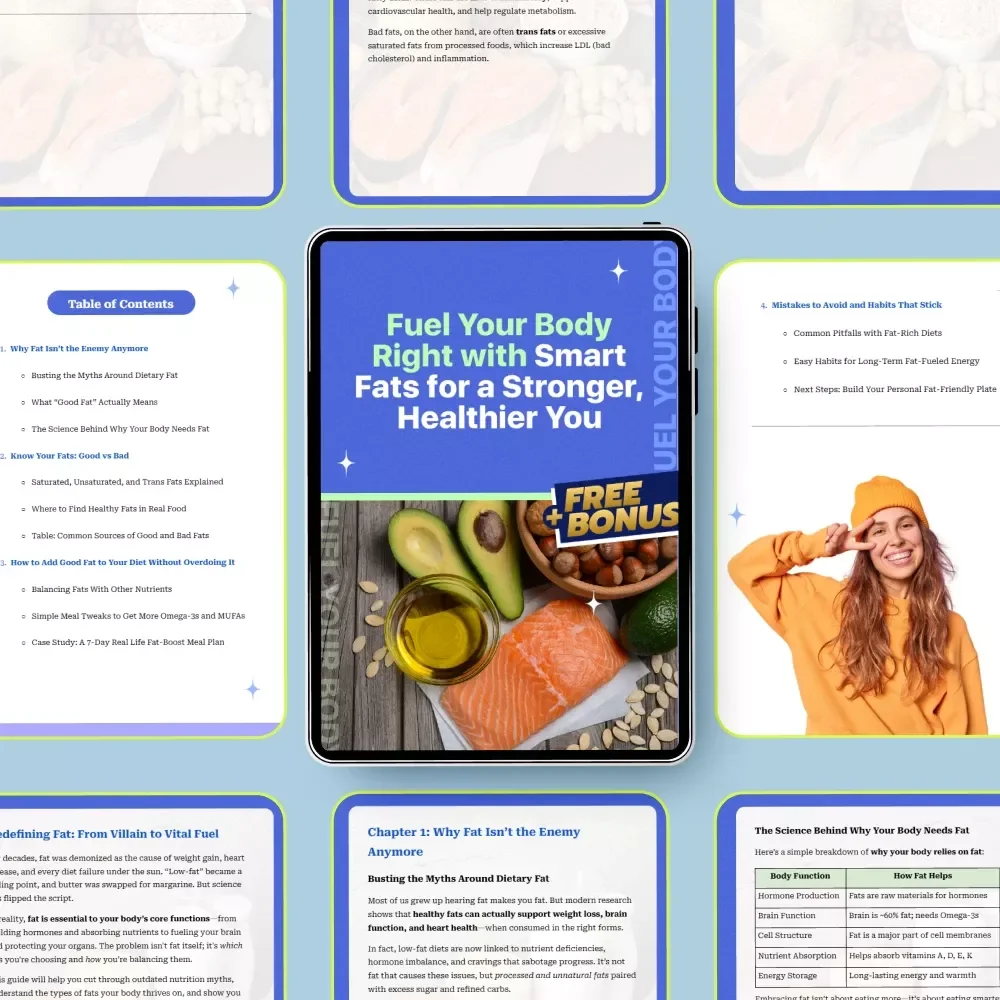 Fuel Your Body Right with Smart Fats for a Stronger, Healthier You | Easy Nutrition Guide on how to get good fat | Digital Download
