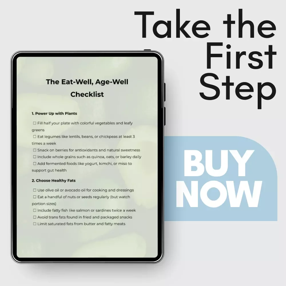 The Eat-Well, Age-Well Checklist | Healthy Aging Nutrition Guide, Longevity Food Checklist, Plant-Based Eating Planner, Mindful Eating & Wellness Digital Download