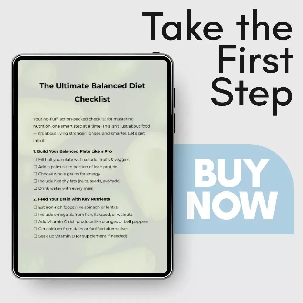 The Ultimate Balanced Diet Checklist | Healthy Eating Guide, Nutrition Checklist, Meal Planning Digital Download
