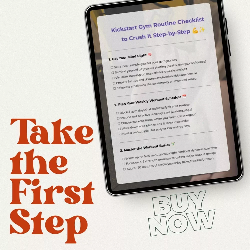 Kickstart Gym Routine Checklist to Crush It Step-by-Step – Beginner-Friendly Basic Gym Routine Planner, Printable Fitness Checklist, Simple Workout Organization Guide