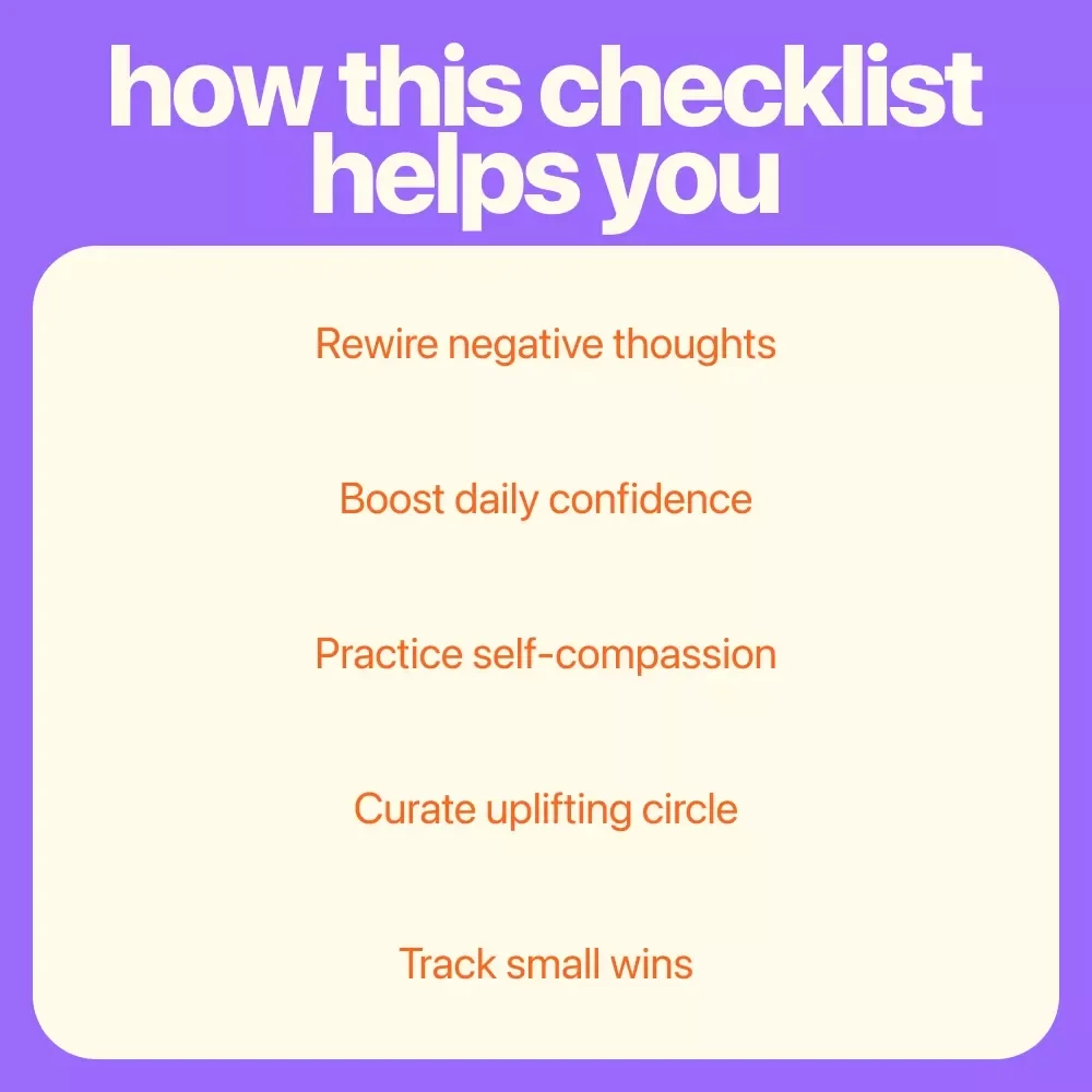 Your Self-Image Power-Up Checklist for How to Build a Healthy Self-Image – Daily Confidence and Self-Compassion Boost