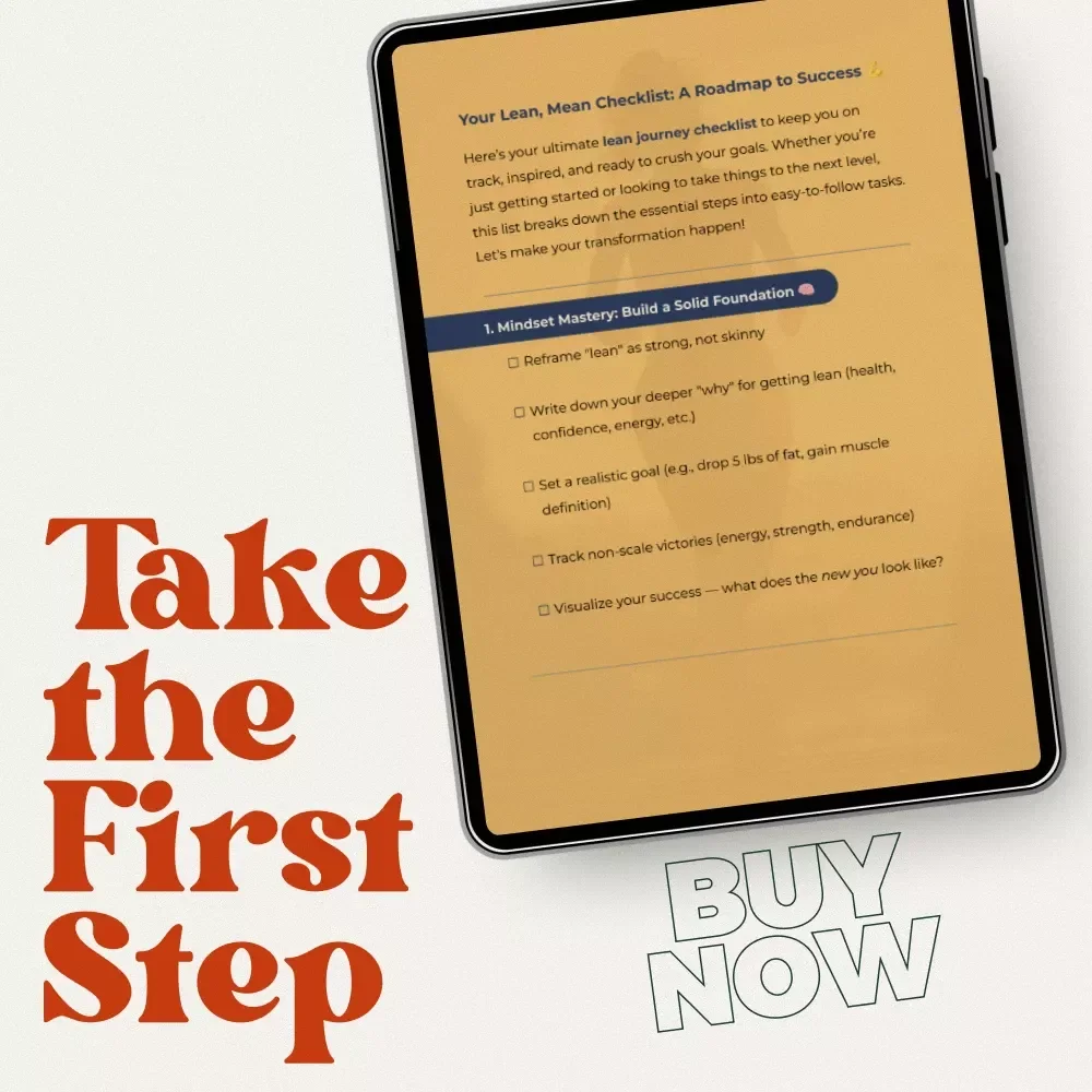 Your Lean, Mean Checklist: A Roadmap to Success 💪 | Printable Fitness Checklist & Workout Routine to Get Lean | 30-Day Lean Planner Digital Download