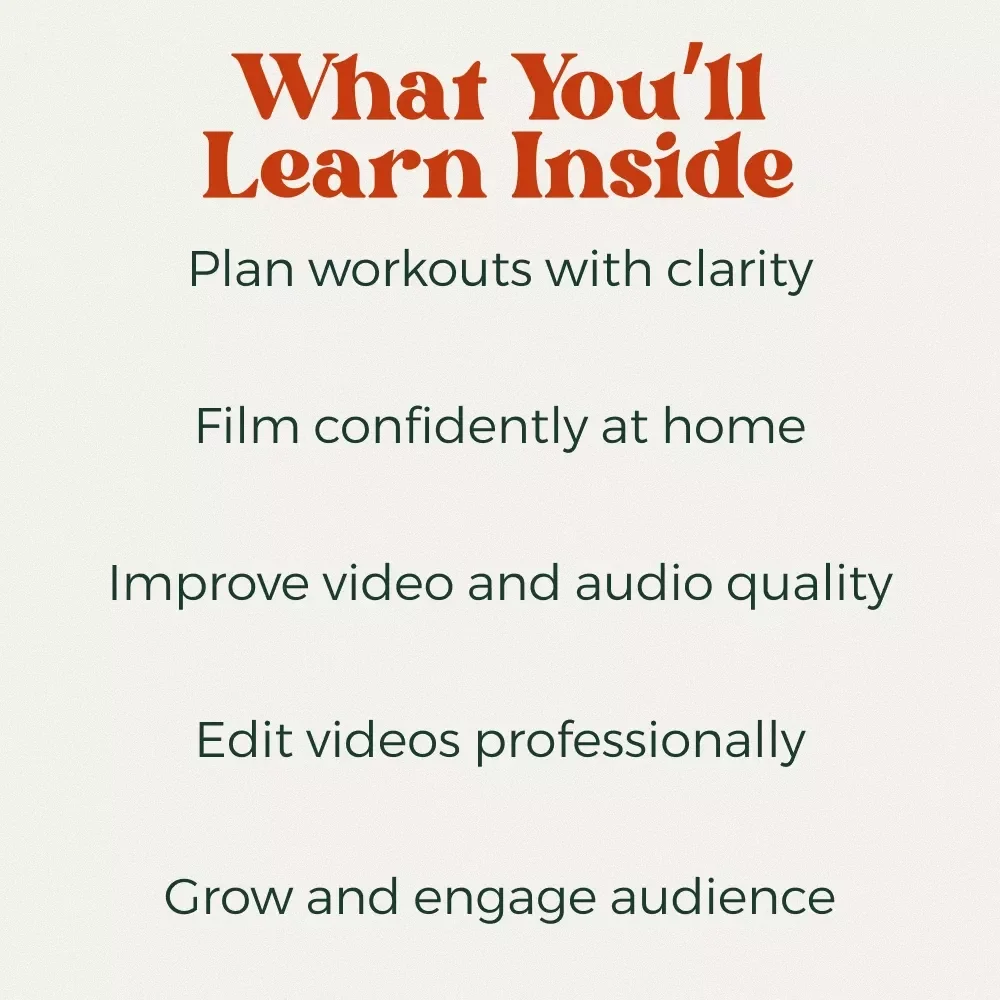 Workout Video Creation Checklist | How to Create a Workout Video Step-by-Step | Digital Fitness Content Planner for Trainers & Creators