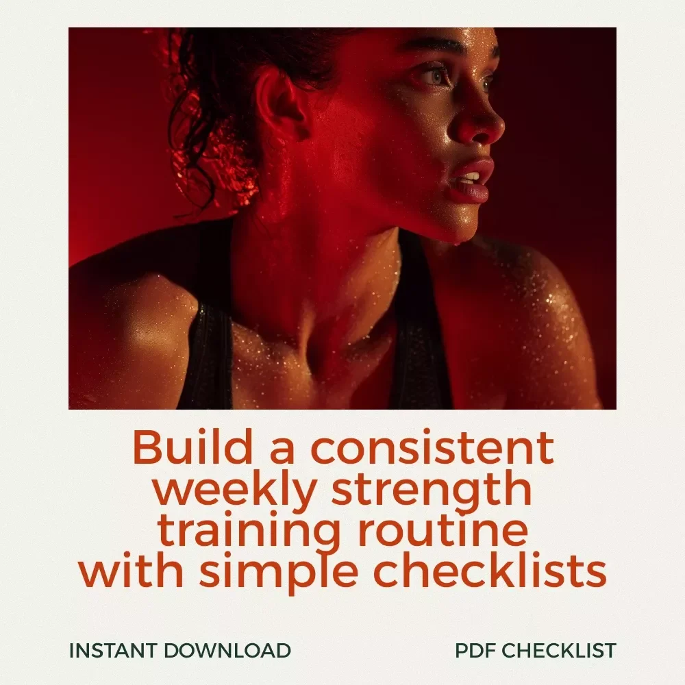 Stronger Every Week Strength Routine Checklist | Weekly Strength Training Routine Planner | Printable Muscle Building Checklist for Consistency & Progress