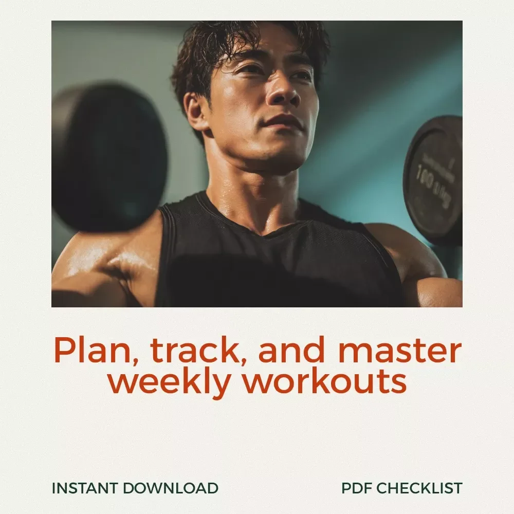 Your Ultimate Weekly Fitness Routine Checklist | Full Week Workout Routine Planner, Weekly Training Tracker, Digital Fitness Checklist