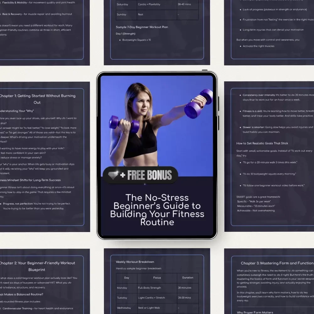 The No-Stress Beginner’s Guide to Building Your Fitness Routine | Simple Fitness Routine for Beginners Ebook, Step-by-Step Workout & Habit Guide