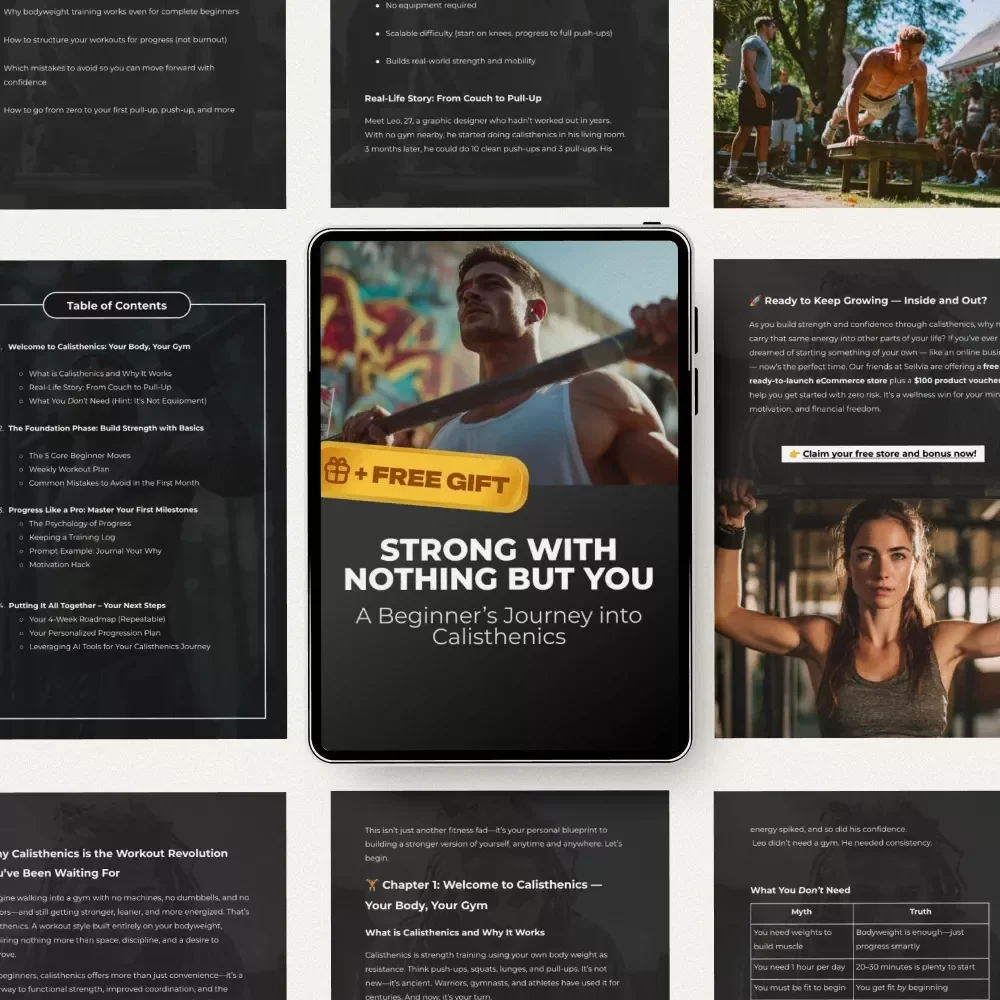 Strong with Nothing but You – A Beginner’s Journey into Calisthenics | Complete Calisthenics Workout Routine for Beginners Guide eBook