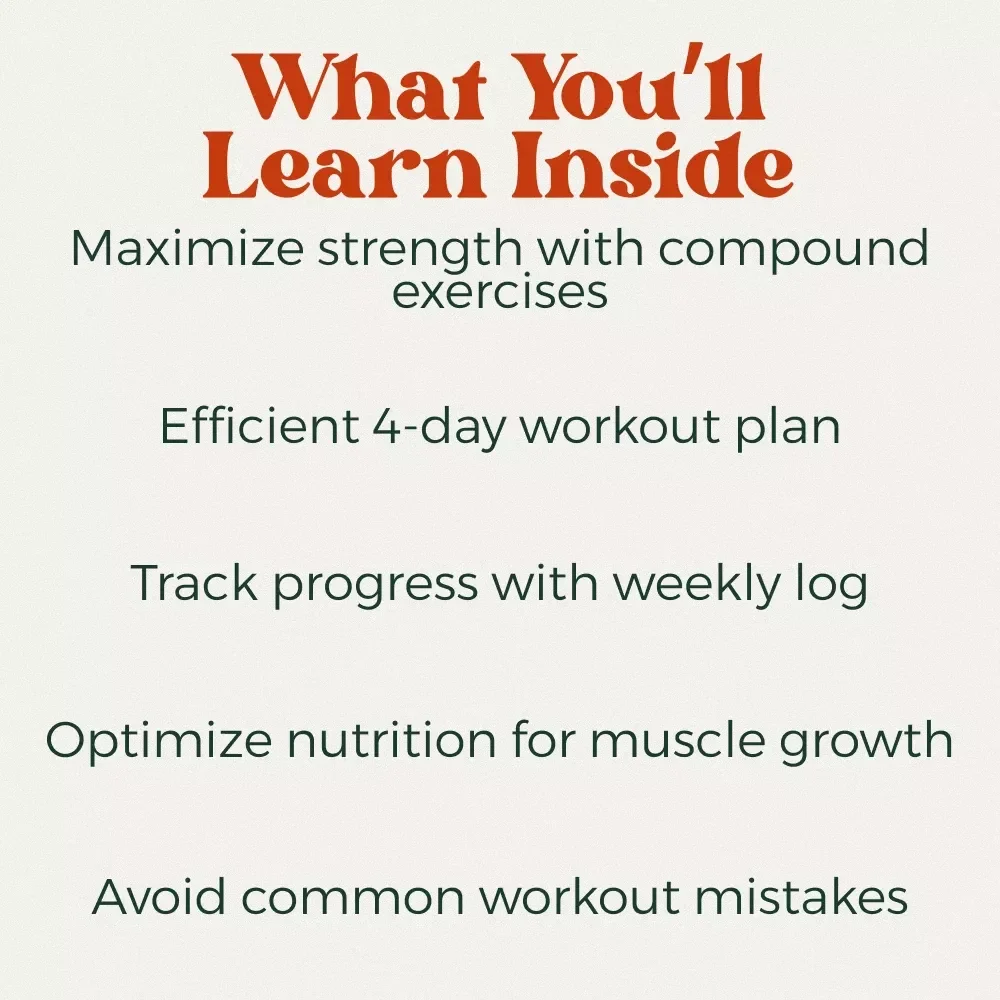 A Simple Guide to the 4-Day Compound Workout Routine for Strength & Muscle Gains – eBook for Effective Strength Training