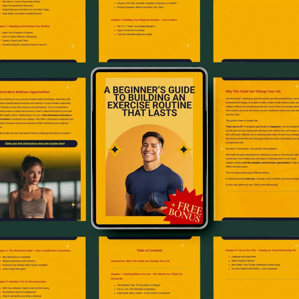 A Beginner’s Guide to Building an Exercise Routine That Lasts – Simple Beginners Exercise Routine eBook for Consistency, Motivation, and Long-Term Fitness Habits
