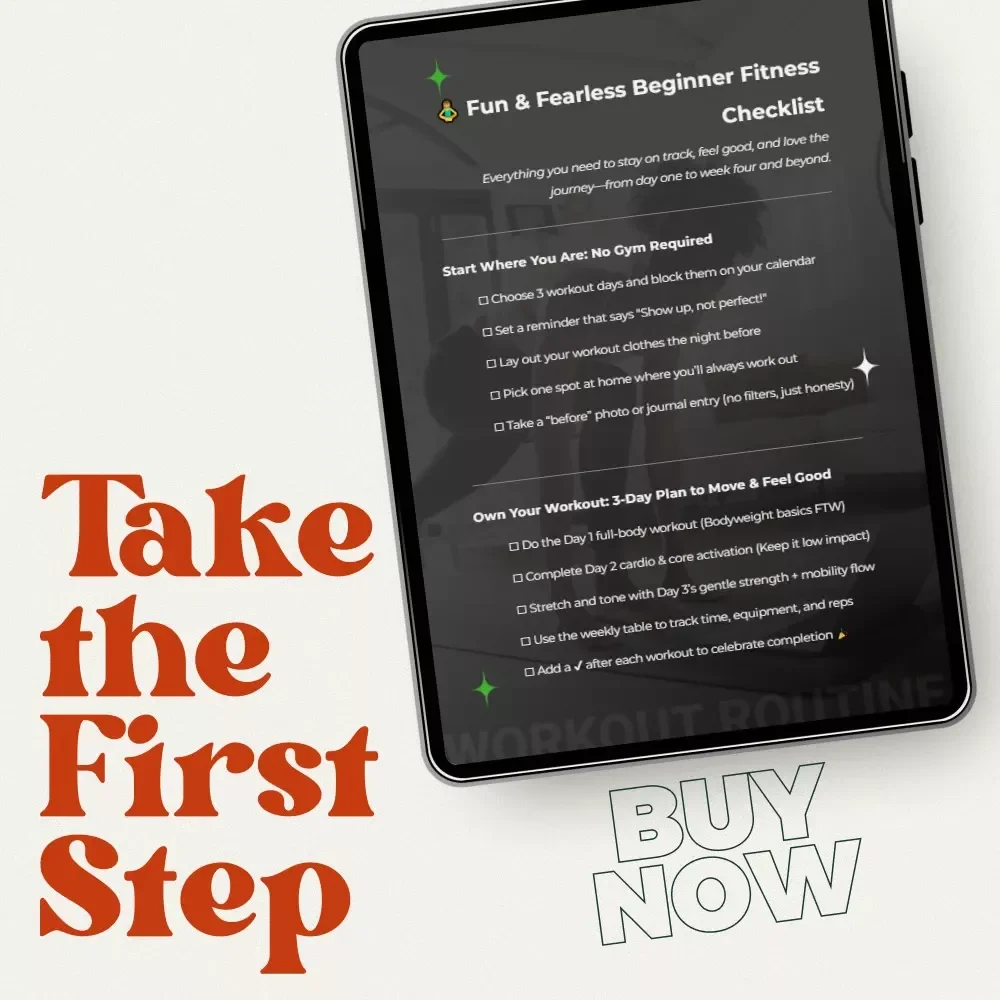 Fun & Fearless Beginner Fitness Checklist | Simple At-Home Workout Planner | How to Find the Right Workout Routine for Beginners | Printable Digital Download