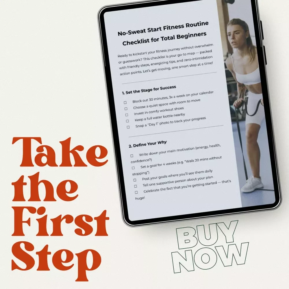 No-Sweat Start Fitness Routine Checklist for Total Beginners | Easy Fitness Routine for Beginners | Simple At-Home Workout Planner & Motivation Guide (Digital Download)