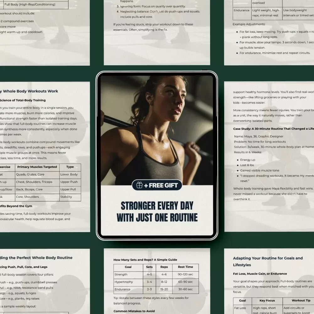 Stronger Every Day with Just One Routine – Whole Body Workout Routine Guide for Busy People, Simple Total Body Training Plan, Digital Fitness Download