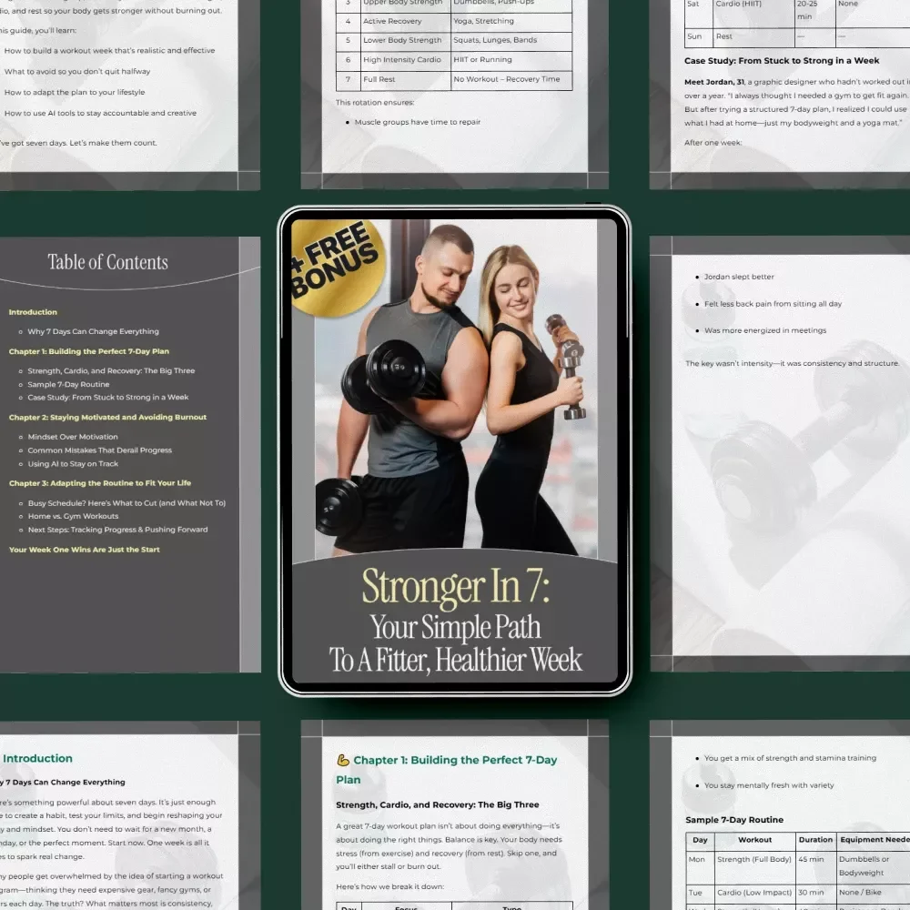 Stronger in 7: Your Simple Path to a Fitter, Healthier Week – 7 Day Workout Routine Guide for Busy Beginners & Motivation Boost