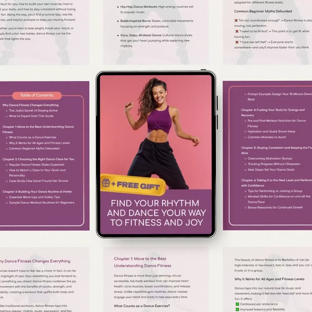 Find Your Rhythm and Dance Your Way to Fitness and Joy – Beginner-Friendly Dance Fitness eBook | At-Home Dance Exercise Classes Guide