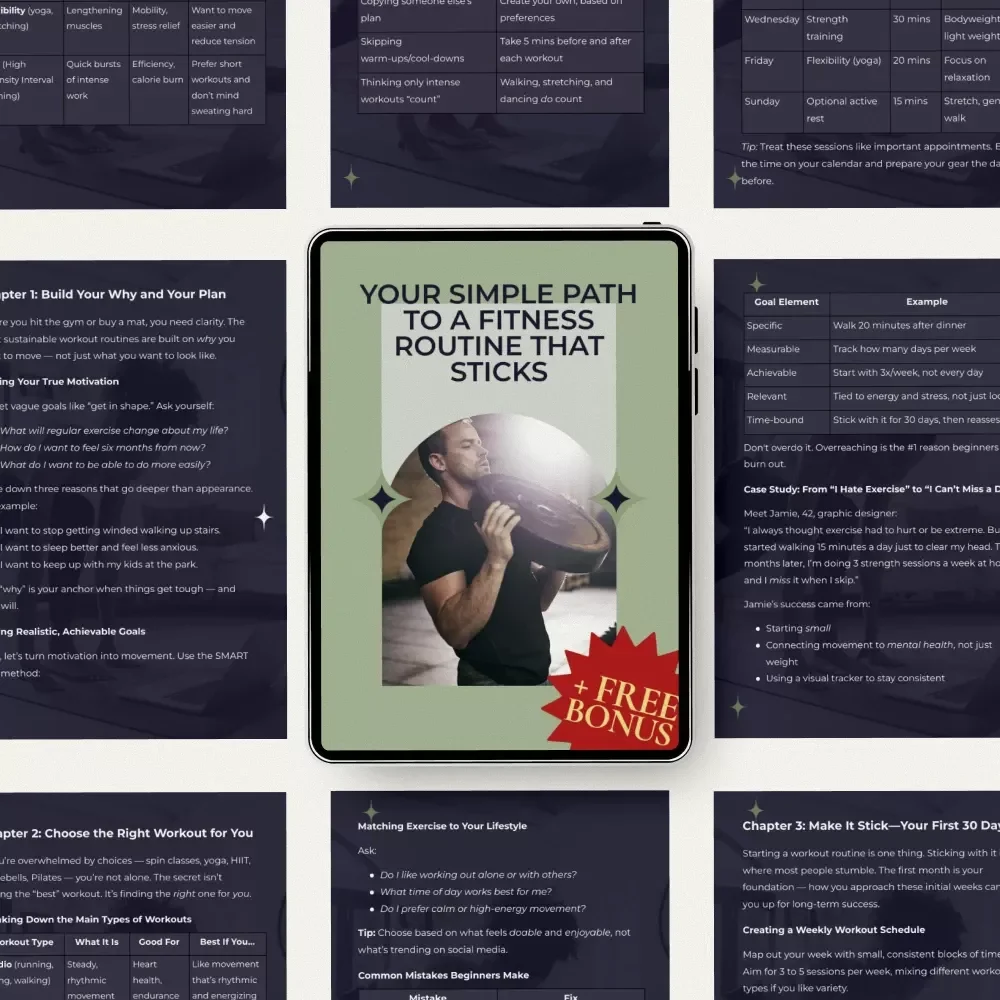 Your Simple Path to a Fitness Routine That Sticks | Beginner-Friendly Fitness Guide | how to begin a workout routine Step-by-Step Digital Download