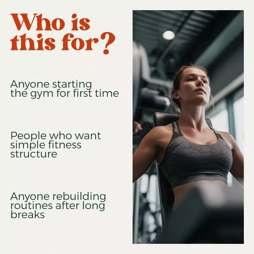 Stronger Starts Here — Your First Steps to a Basic Gym Routine | Beginner Fitness Guide & Gym Workout Planner