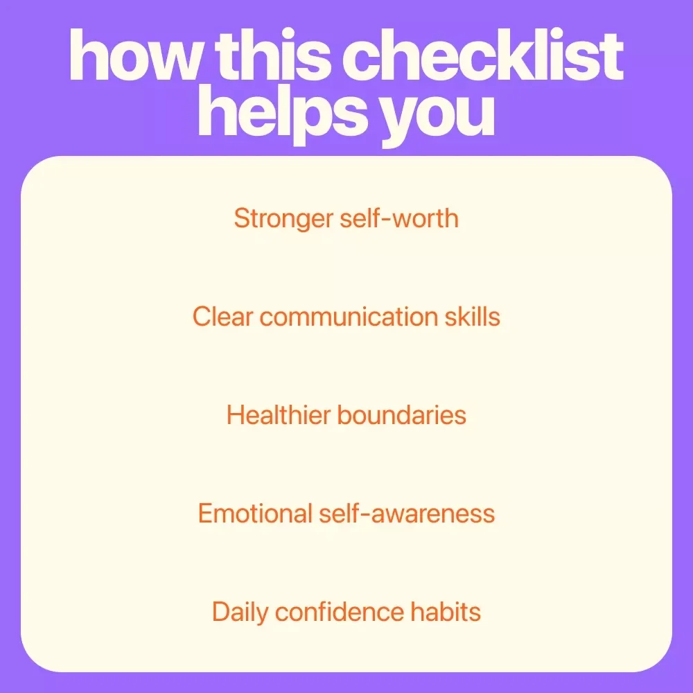 The Confident Connection Checklist: Boost Your Self-Esteem in Relationships Step-by-Step | Printable Confidence & Communication Checklist for Healthy Love