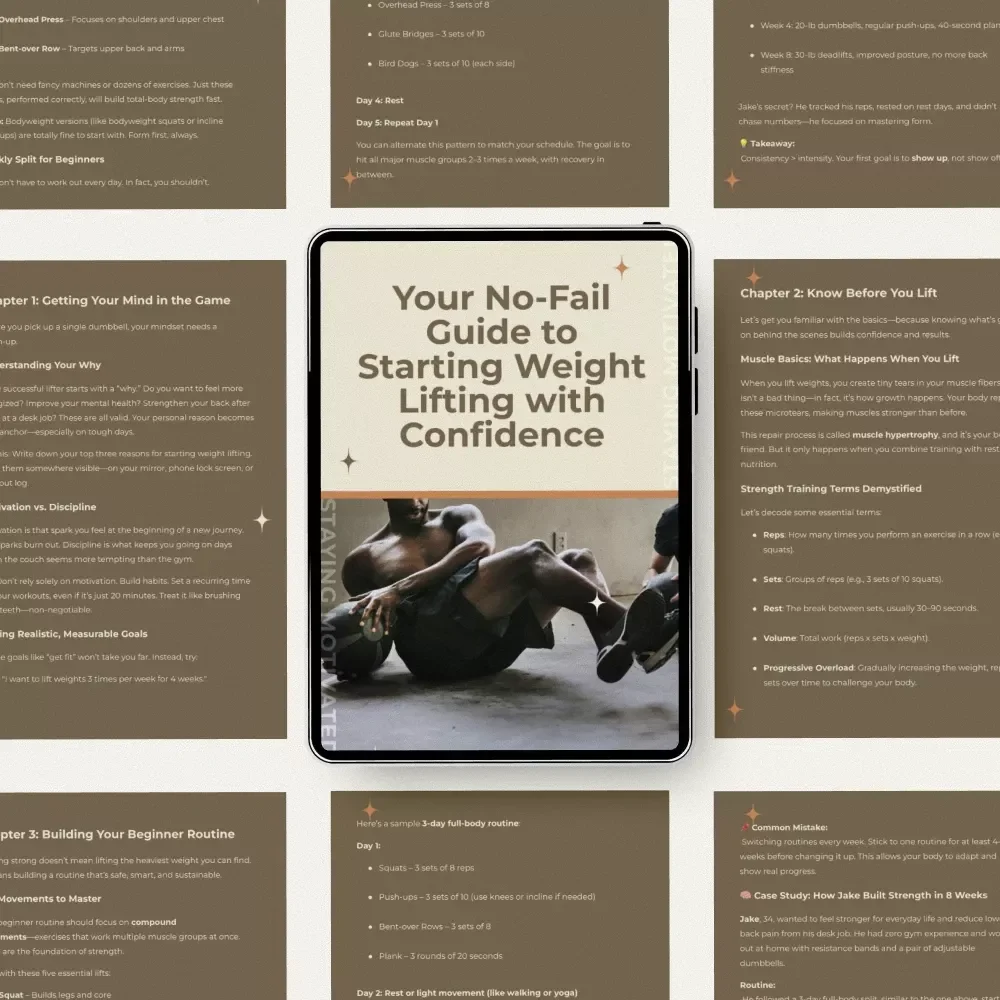 Your No-Fail Guide to Starting Weight Lifting with Confidence | Beginner Strength Training eBook | Starter Weight Lifting Routine for Gym & Home