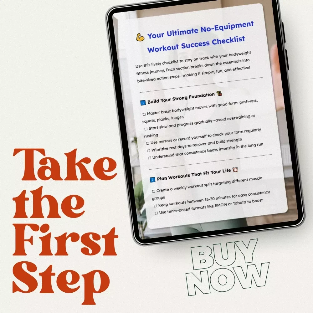 Your Ultimate No-Equipment Workout Success Checklist | Printable Fitness Planner & Workout Routine Without Equipment Guide
