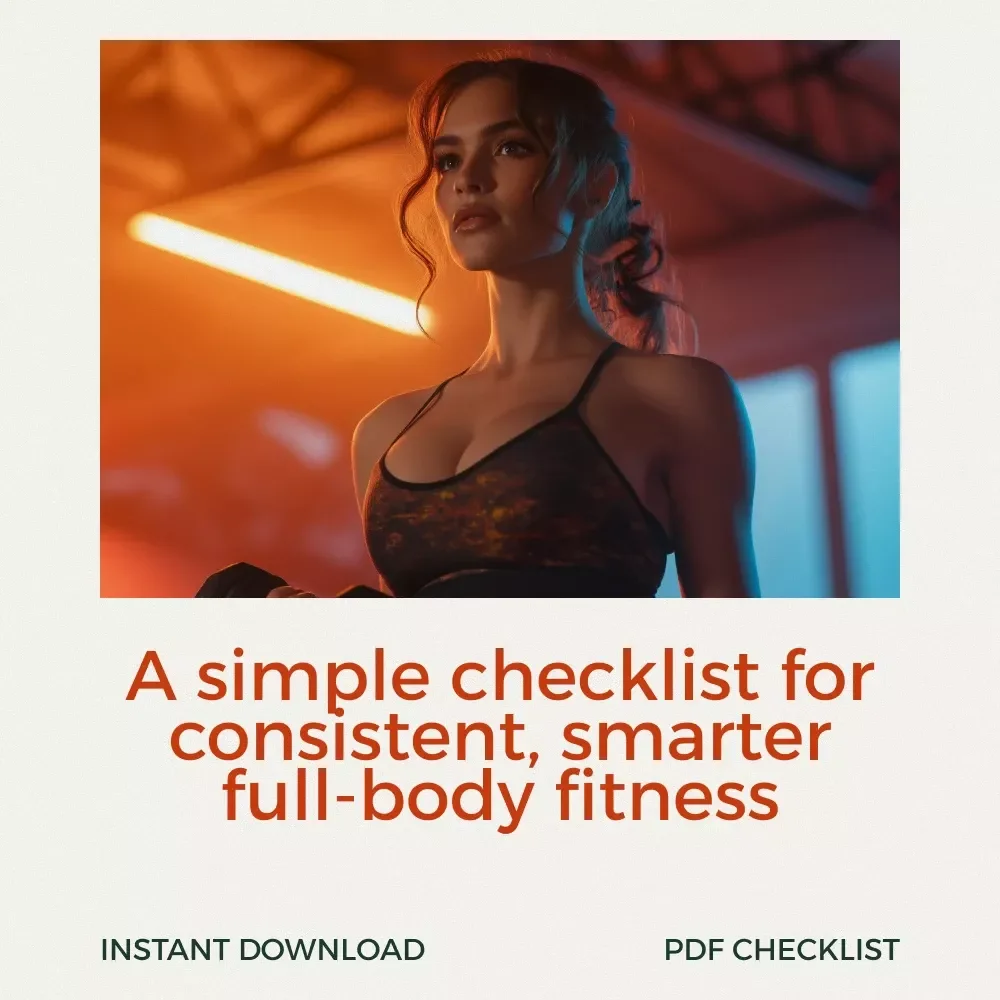 The Stronger Every Day Checklist | Simple Fitness Planner for a Good Full Body Workout Routine | Printable & Digital Download