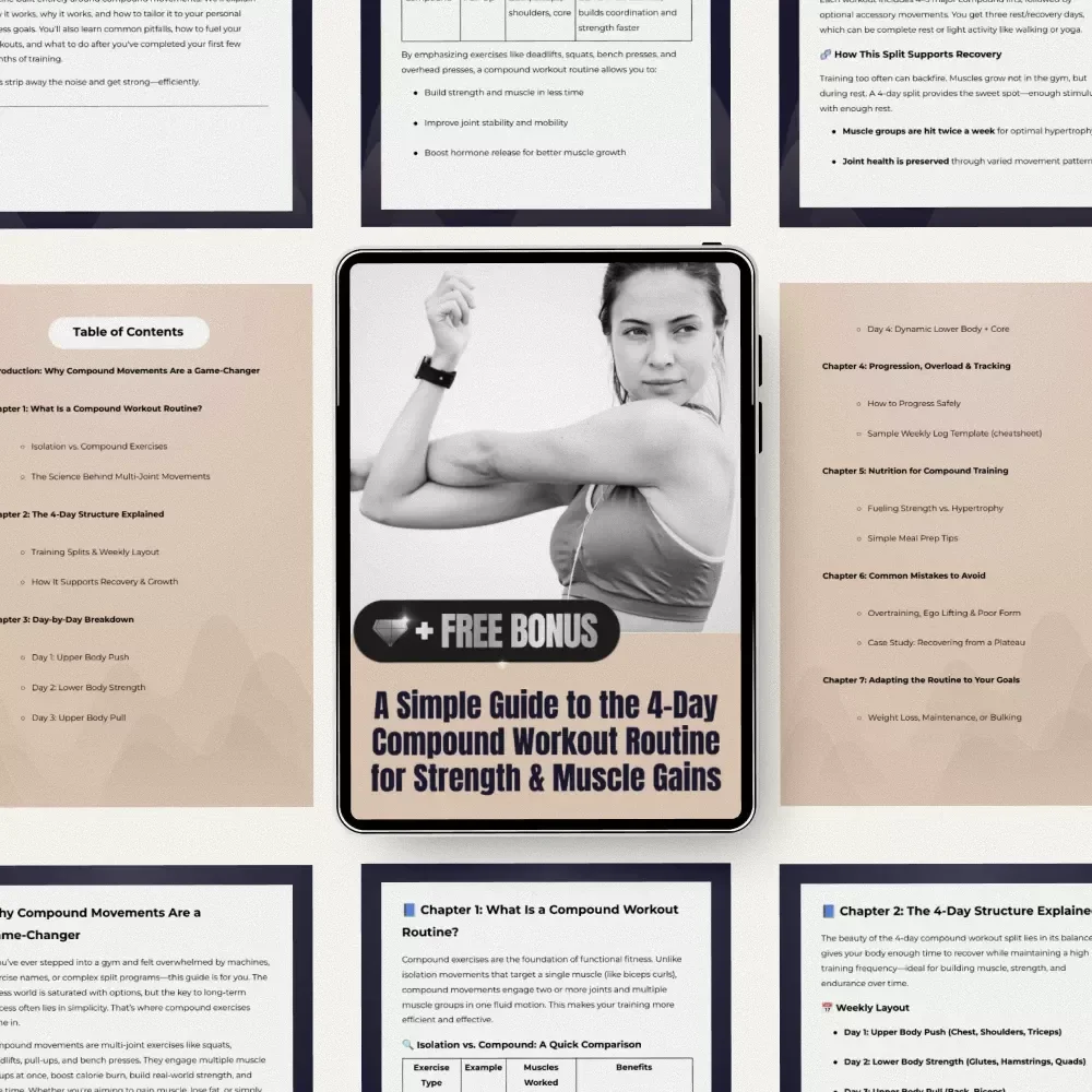 A Simple Guide to the 4-Day Compound Workout Routine for Strength & Muscle Gains – eBook for Effective Strength Training