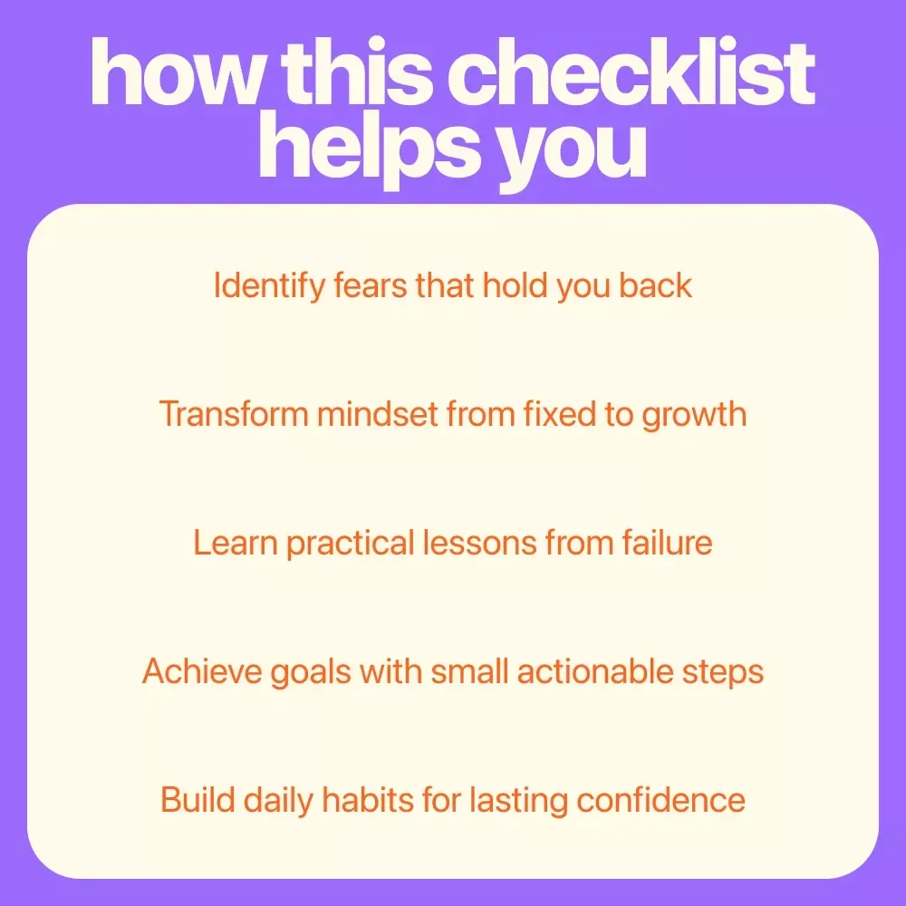 Checklist: Your Fearless Success Toolkit — Unlock Potential Step-by-Step | Overcoming Fear of Failure Digital Download