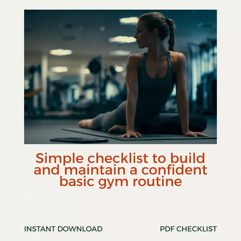 Kickstart Gym Routine Checklist to Crush It Step-by-Step – Beginner-Friendly Basic Gym Routine Planner, Printable Fitness Checklist, Simple Workout Organization Guide