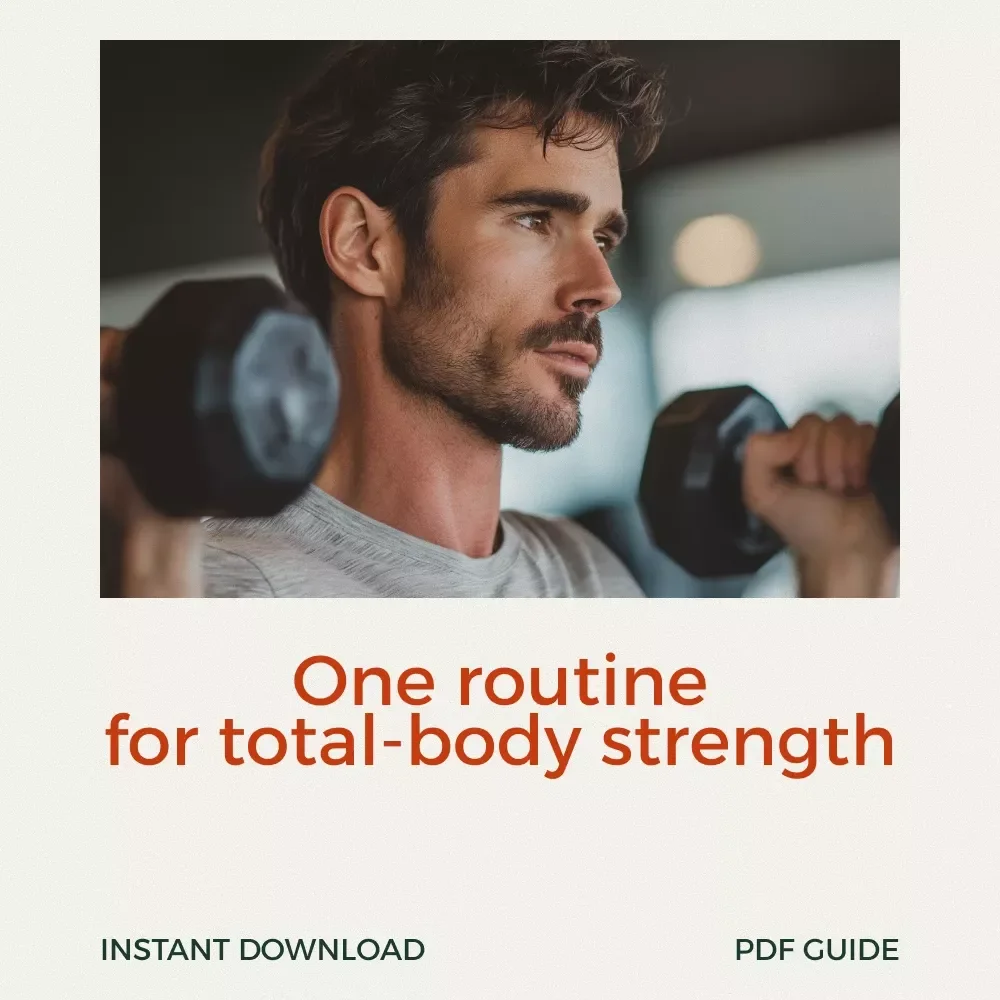 Stronger Every Day with Just One Routine – Whole Body Workout Routine Guide for Busy People, Simple Total Body Training Plan, Digital Fitness Download