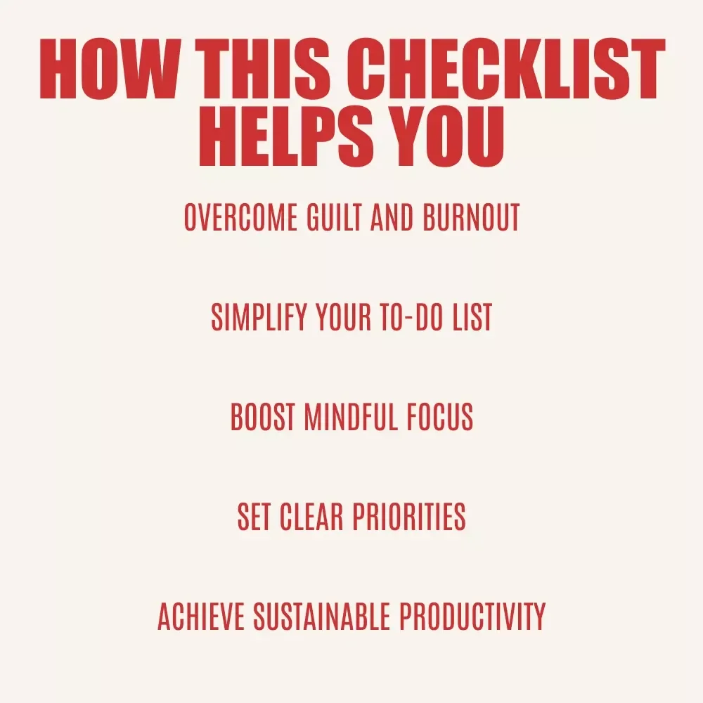 Your Ultimate Checklist to Break Free from Toxic Productivity: How to Avoid Toxic Productivity